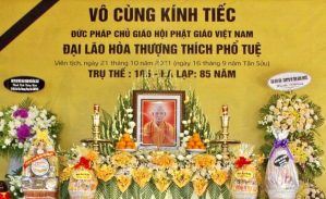 Ban Thường trực Ban Trị sự GHPGVN tỉnh Bình Phước đã trang nghiêm thiết lễ truy niệm Đức Pháp chủ GHPGVN – Đại lão Hòa thượng Thích Phổ Tuệ